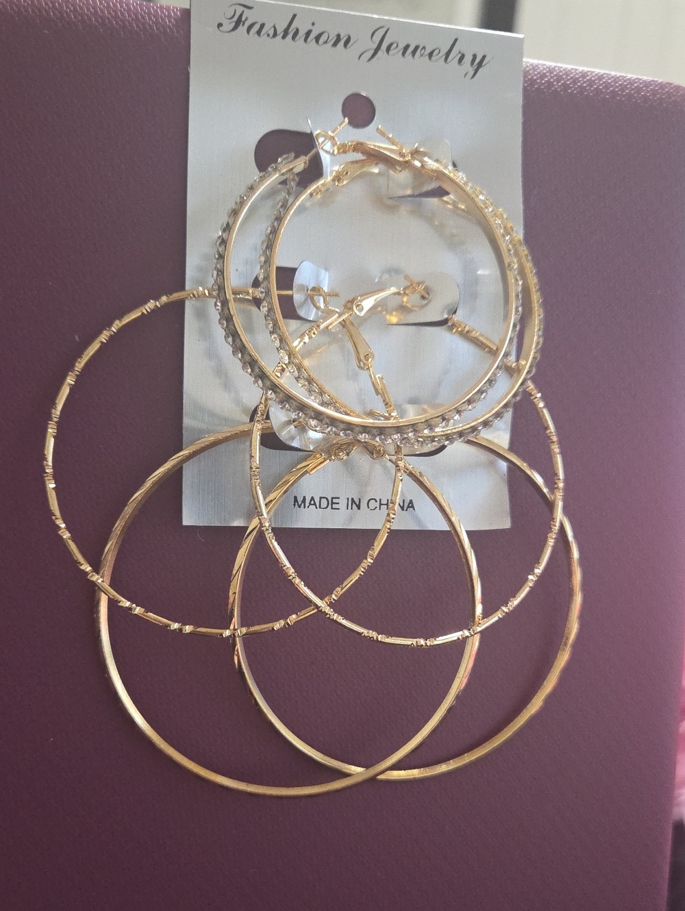 3 Gold Hoop Earring Set  Nwt